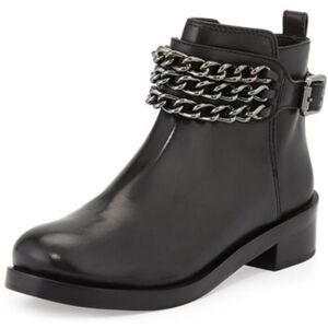 Tory Burch Bloomfield Chain Leather Bootie in Black Size 6.5 M